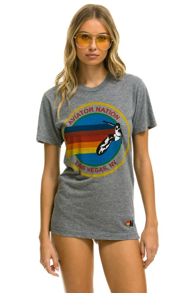 Women AVIATOR NATION LAS VEGAS TEE 8211 HEATHER GREY Aviator Nation UnisexTees