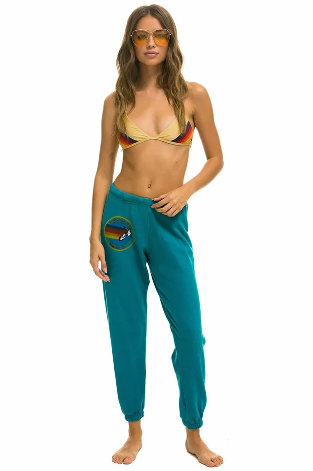 Women AVIATOR NATION MALIBU SWEATPANTS 8211 TEAL Aviator Nation Sweatpants