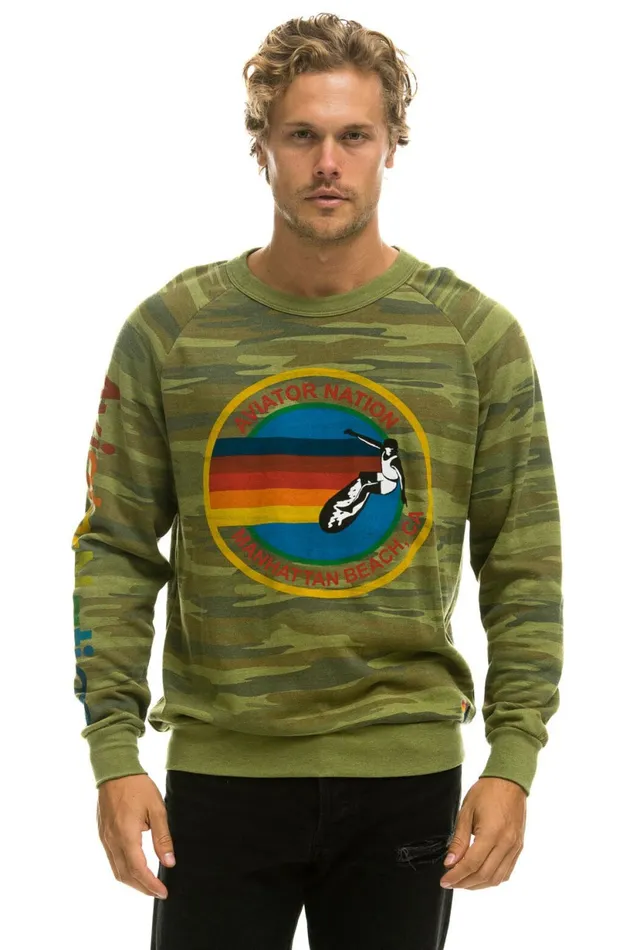Women AVIATOR NATION MANHATTAN BEACH SWEATSHIRT 8211 CAMO Aviator Nation UnisexCrewSweatshirt Women AVIATOR NATION MANHATTAN BEACH SWEATSHIRT 8211 CAMO Aviator Nation UnisexCrewSweatshirt