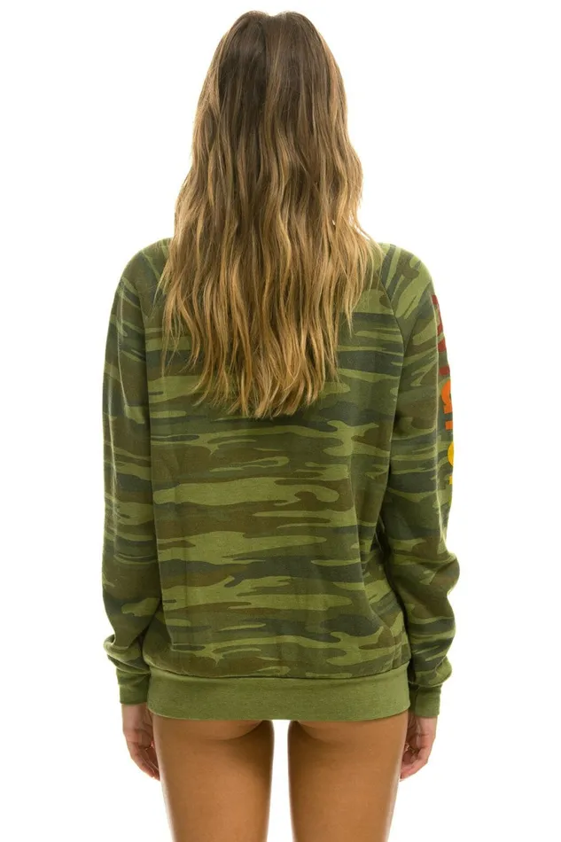 Women AVIATOR NATION MANHATTAN BEACH SWEATSHIRT 8211 CAMO Aviator Nation UnisexCrewSweatshirt Women AVIATOR NATION MANHATTAN BEACH SWEATSHIRT 8211 CAMO Aviator Nation UnisexCrewSweatshirt