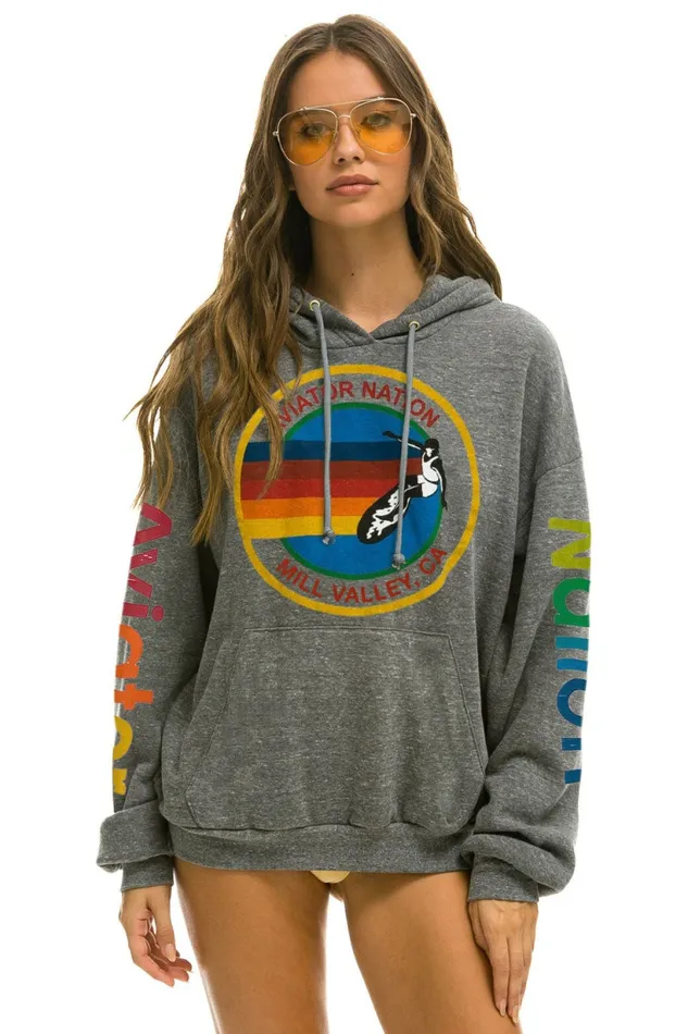 Women AVIATOR NATION MILL VALLEY RELAXED PULLOVER HOODIE 8211 HEATHER GREY Aviator Nation Hoodies Women AVIATOR NATION MILL VALLEY RELAXED PULLOVER HOODIE 8211 HEATHER GREY Aviator Nation Hoodies