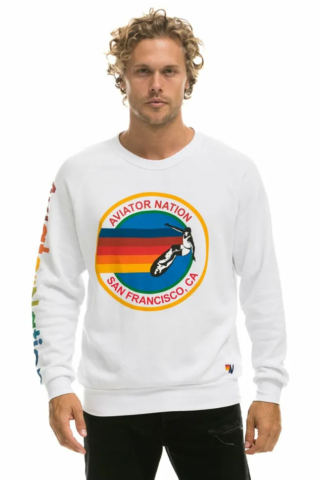 Women AVIATOR NATION SF 8211 CREW SWEATSHIRT WHT Aviator Nation UnisexCrewSweatshirt Women AVIATOR NATION SF 8211 CREW SWEATSHIRT WHT Aviator Nation UnisexCrewSweatshirt