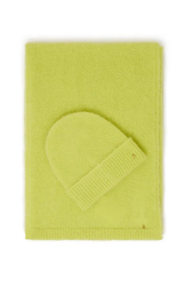 Women Beanie Hat Alou Luciole Bonnet Mohair Jaune Des Petits Hauts Scarves and Beanies