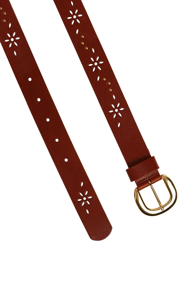 Women Belt Neva Ecureuil Ceinture Cuir Marron Des Petits Hauts Belts