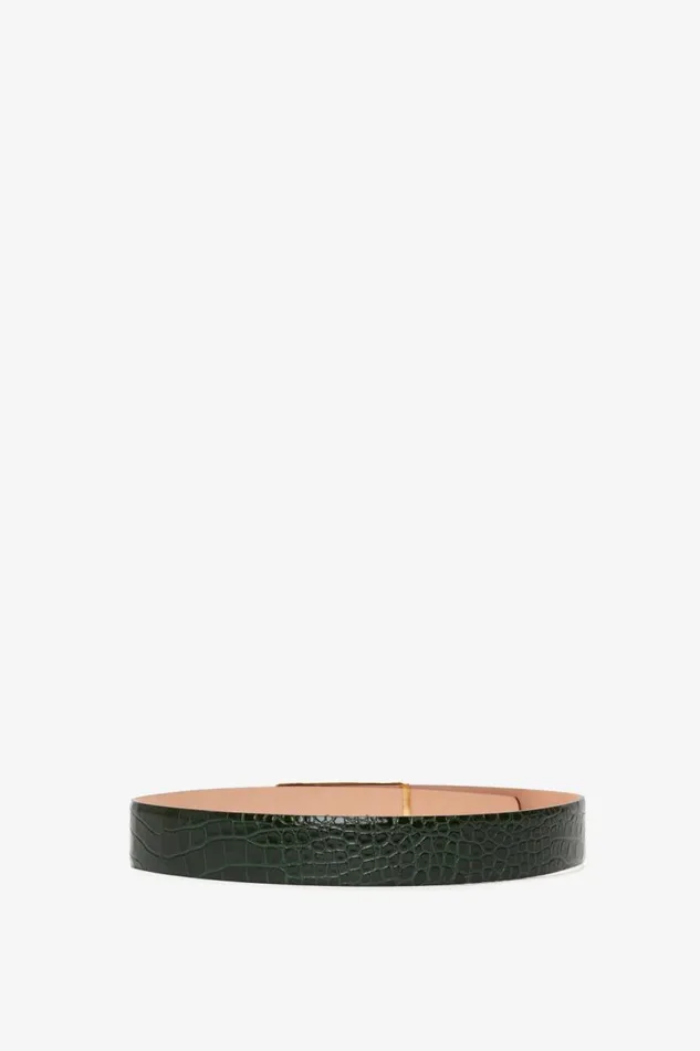 Women Belts Victoria Beckham Jumbo Frame Belt In Dark Forest CrocEffect Leather