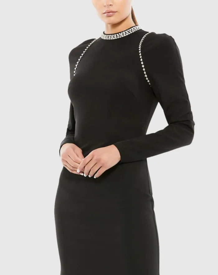 Women Best Sellers Mac Duggal Raglan Long Sleeve High Neck Gown Black Women Best Sellers Mac Duggal Raglan Long Sleeve High Neck Gown Black