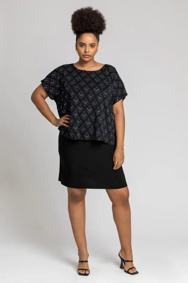 Women Black Curve Glitter Embellished Contrast Dress Roman Dresses
