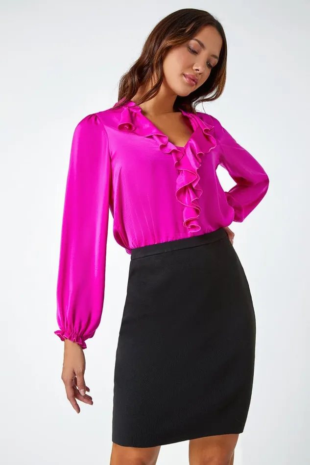 Women Black Knitted Stretch Pull On Elastic Waist Skirt Roman Skirts