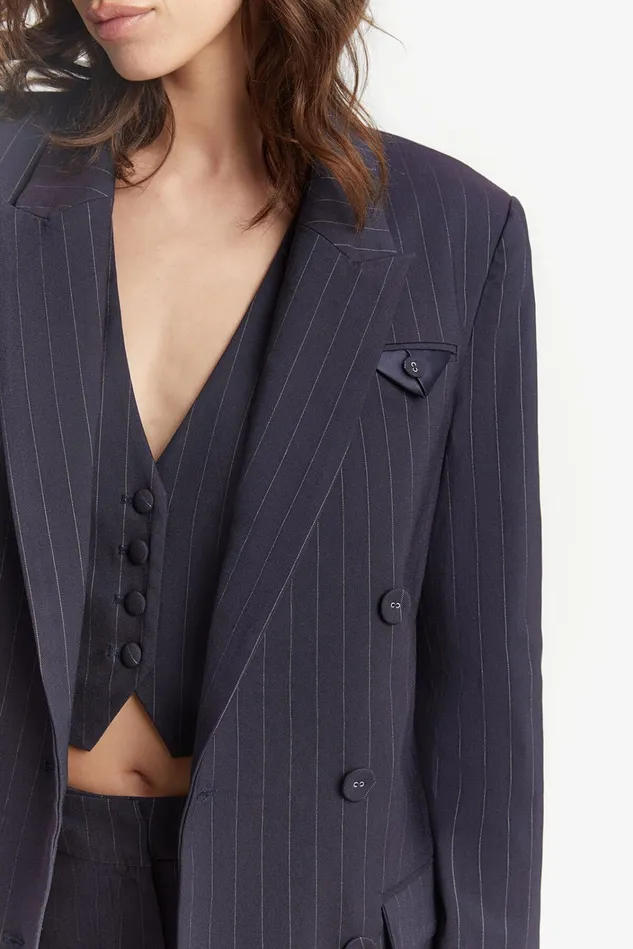 Women Blazers Bardot Sloane Pin Stripe Blazer In Navy Pinstripe Navy Pinstripe Women Blazers Bardot Sloane Pin Stripe Blazer In Navy Pinstripe Navy Pinstripe