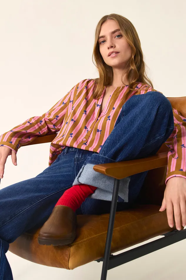 Women Blouse Effy Landes Blouse Coton Multicolore Des Petits Hauts Blouses Shirts and Tops