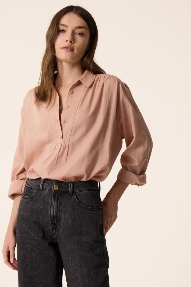 Women Blouse Rudeon Naturel Blouse Coton Beige Des Petits Hauts Blouses Shirts and Tops Women Blouse Rudeon Naturel Blouse Coton Beige Des Petits Hauts Blouses Shirts and Tops