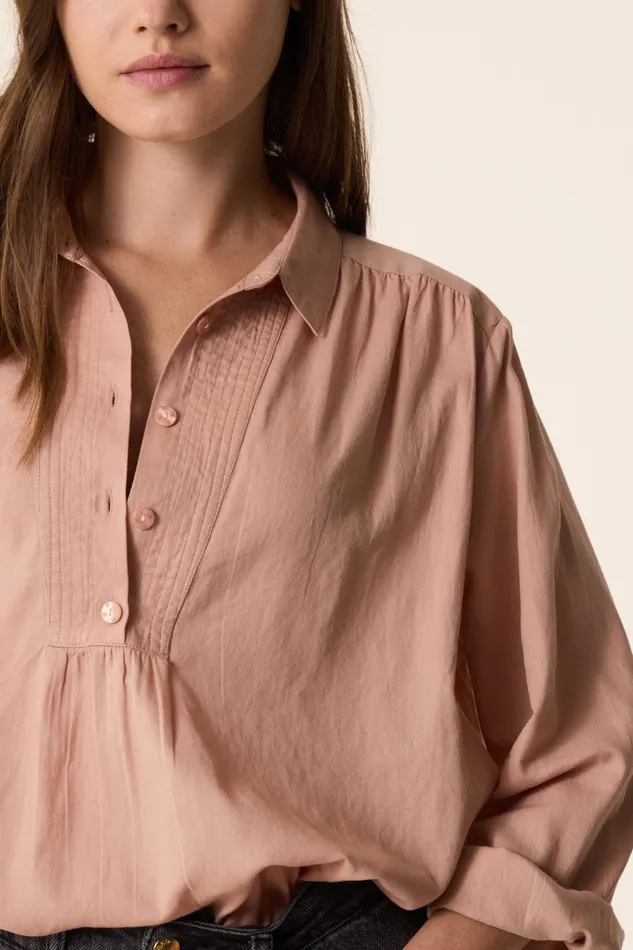Women Blouse Rudeon Naturel Blouse Coton Beige Des Petits Hauts Blouses Shirts and Tops