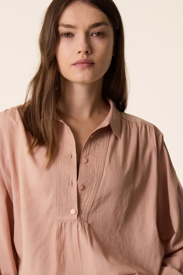 Women Blouse Rudeon Naturel Blouse Coton Beige Des Petits Hauts Blouses Shirts and Tops