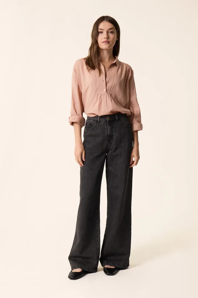 Women Blouse Rudeon Naturel Blouse Coton Beige Des Petits Hauts Blouses Shirts and Tops