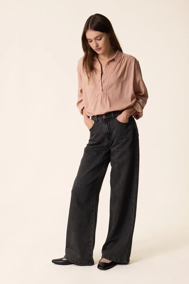 Women Blouse Rudeon Naturel Blouse Coton Beige Des Petits Hauts Blouses Shirts and Tops
