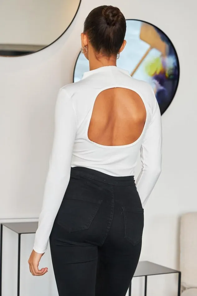 Women Body Blanc Ajour Au Dos White Brentiny Paris Bodies