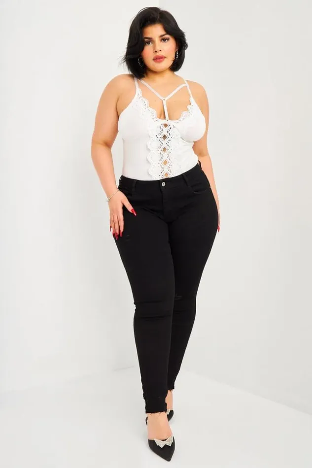 Women Body Noir Avec Dentelle Et Lannires White Brentiny Paris See Everything Women Body Noir Avec Dentelle Et Lannires White Brentiny Paris See Everything
