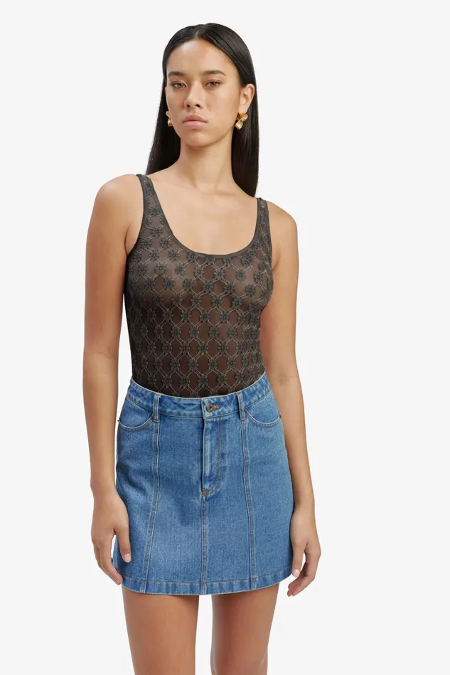 Women Bodysuits Bardot Adoni Lace Bodysuit In Black Black