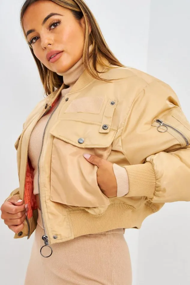 Women Bomber Beige Court Beige Brentiny Paris Jackets