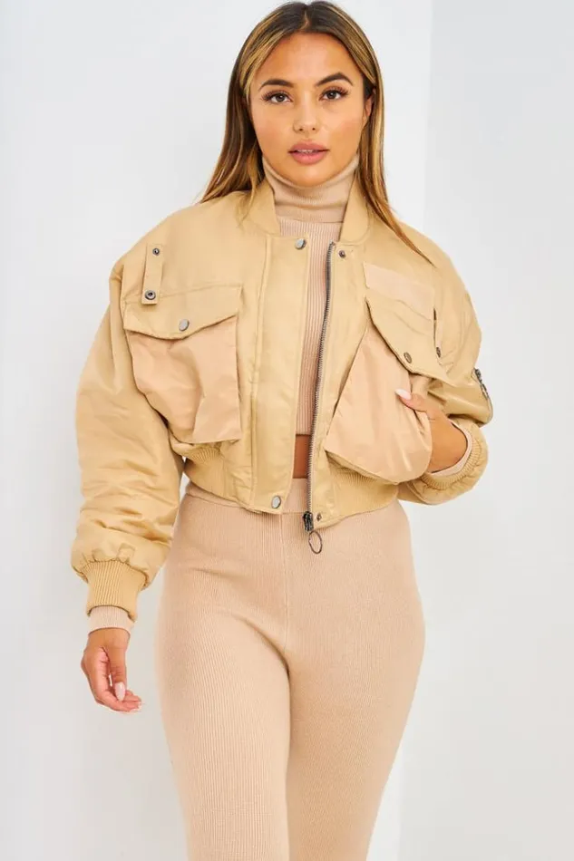 Women Bomber Beige Court Beige Brentiny Paris Jackets