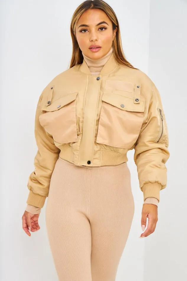 Women Bomber Beige Court Beige Brentiny Paris Jackets