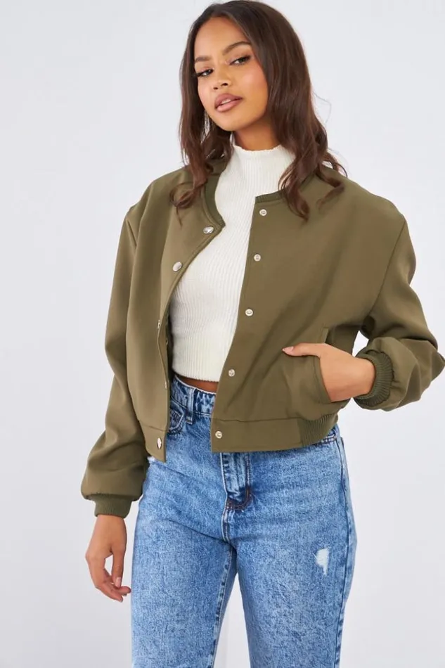 Women Bomber Kaki Khaki Brentiny Paris Jackets