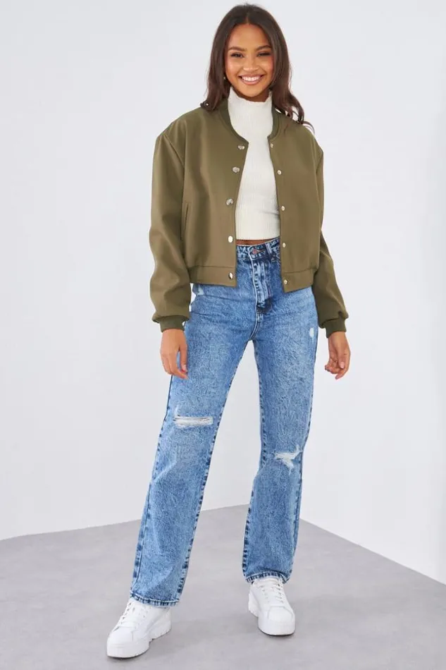 Women Bomber Kaki Khaki Brentiny Paris Jackets