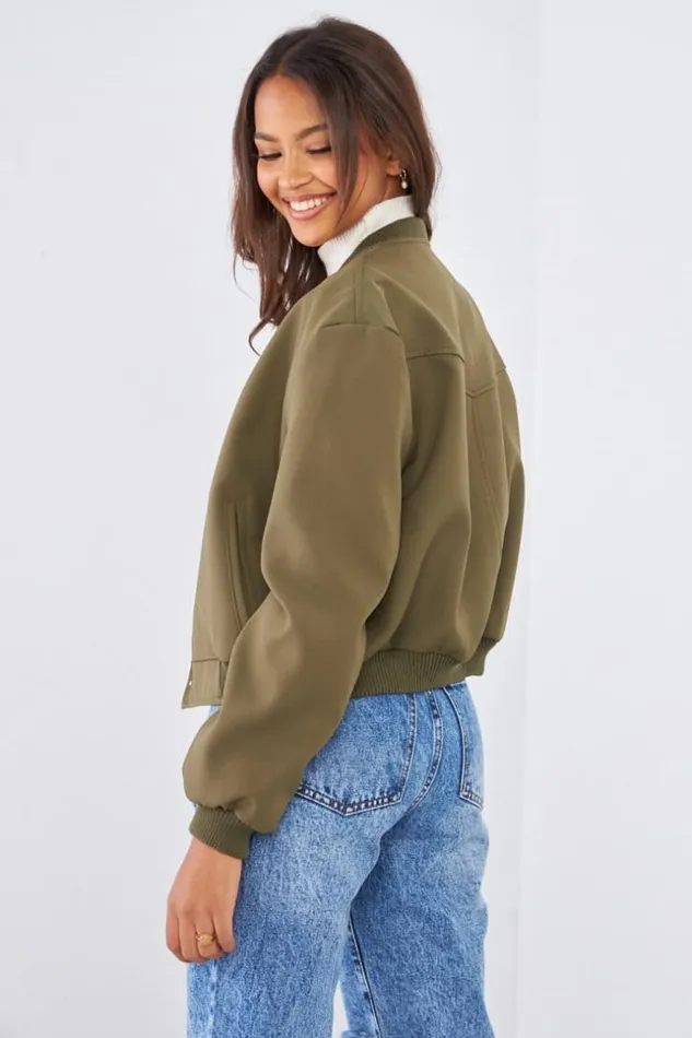 Women Bomber Kaki Khaki Brentiny Paris Jackets