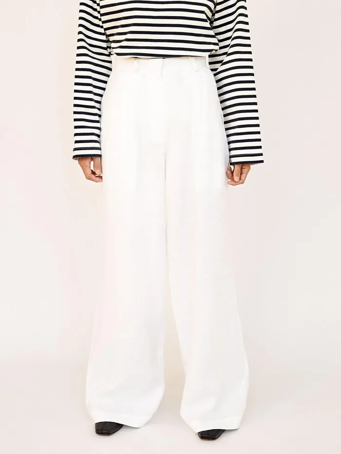 Women Bondi Born 8211 White Linen Komodo Trouser The UNDONE Pants