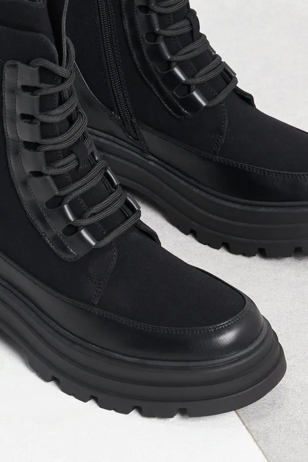 Women Bottines BiMatire Noire Black Brentiny Paris White Tops