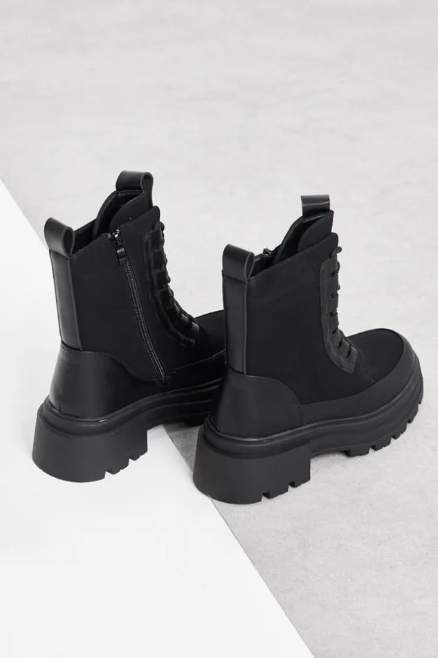 Women Bottines BiMatire Noire Black Brentiny Paris White Tops