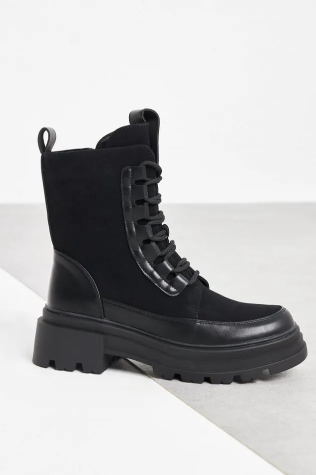 Women Bottines BiMatire Noire Black Brentiny Paris White Tops