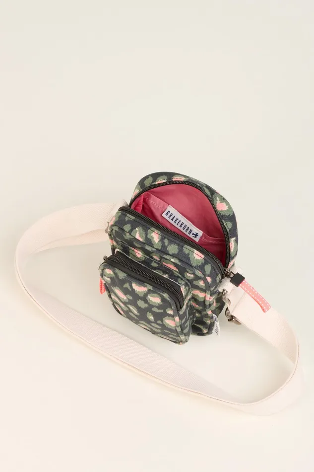 Women Brakeburn Bags and Purses Charcoal Khaki Leopard Small Pouch Crossbody Bag