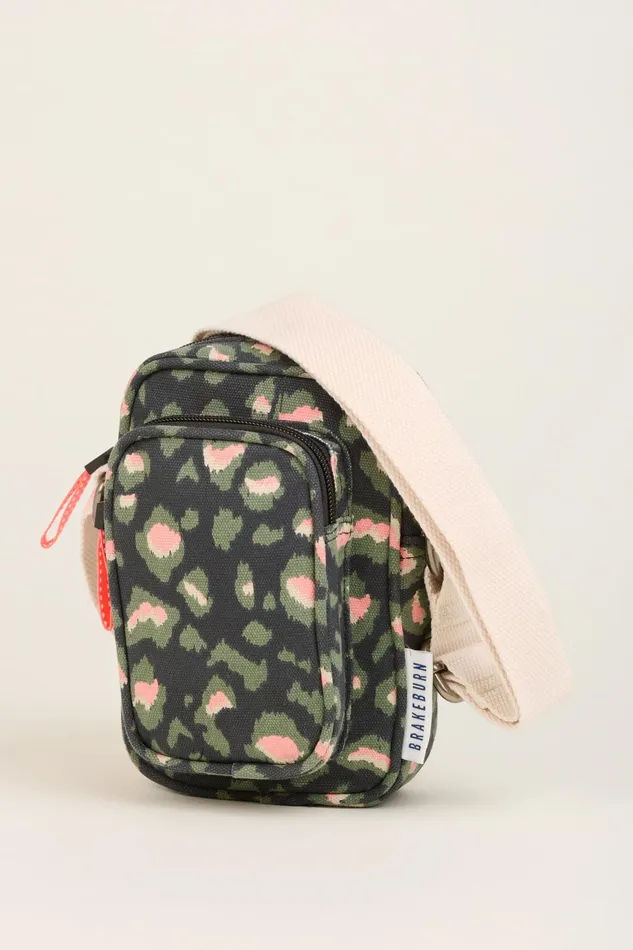 Women Brakeburn Bags and Purses Charcoal Khaki Leopard Small Pouch Crossbody Bag