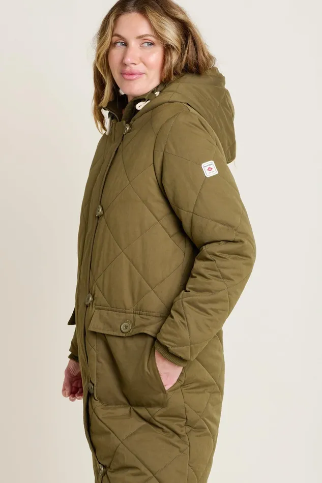 Women Brakeburn Coats And Jackets Khaki Bradstock Hooded Parka Jacket