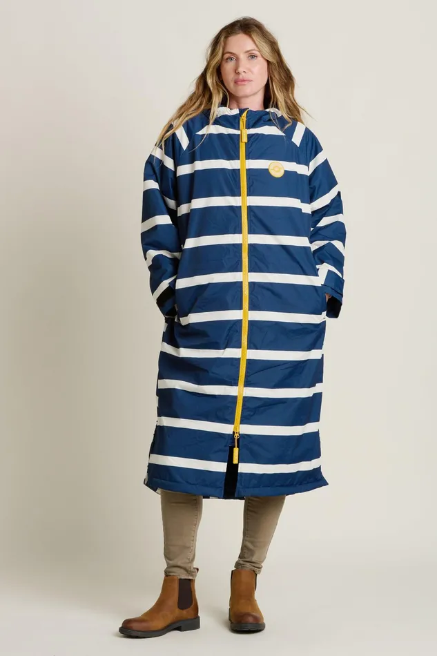 Women Brakeburn Coats And Jackets Navy Nautical Stripe Chinook Changing Robe