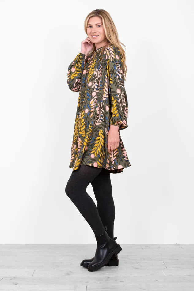 Women Brakeburn Dresses Green Winter Trailing Floral Tipping Dress