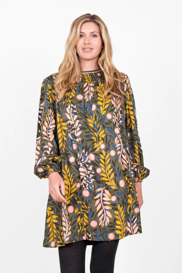 Women Brakeburn Dresses Green Winter Trailing Floral Tipping Dress
