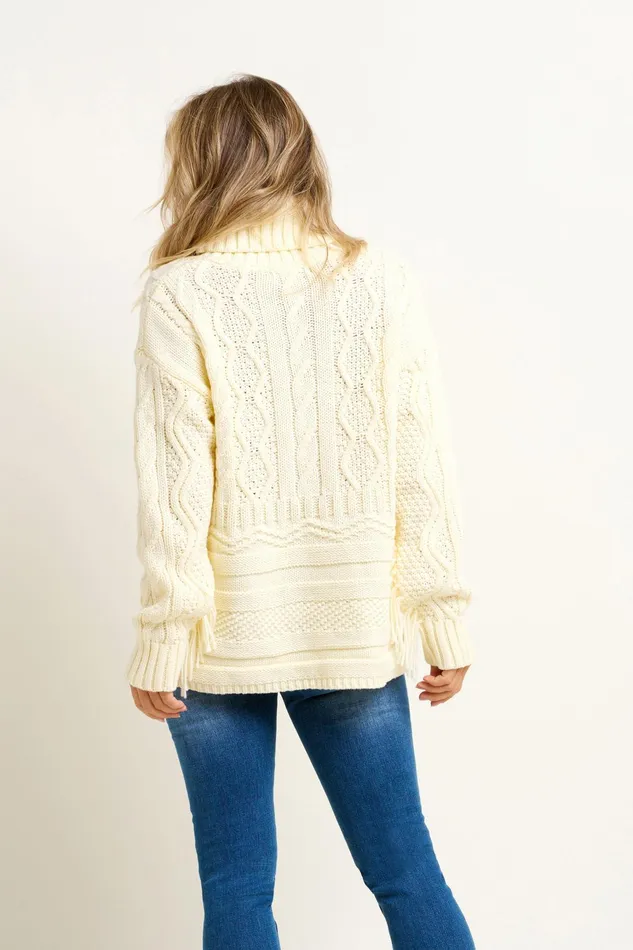 Women Brakeburn Knitwear Cream Alba Tassel Knitted Jumper