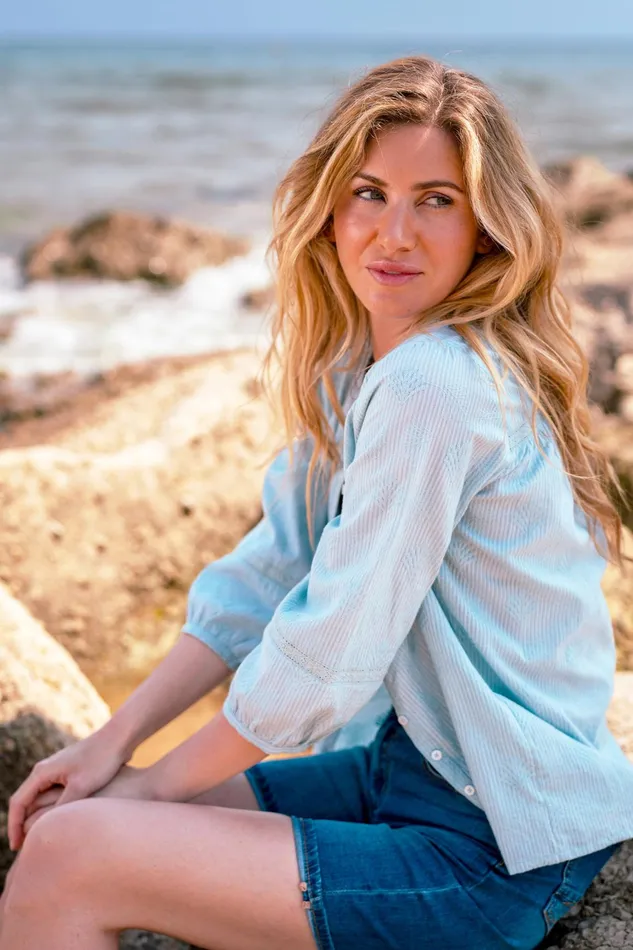 Women Brakeburn Shirts Blue Fan Blouse