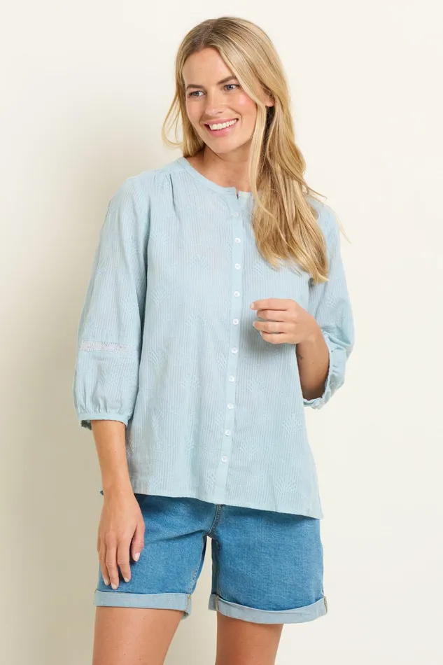 Women Brakeburn Shirts Blue Fan Blouse