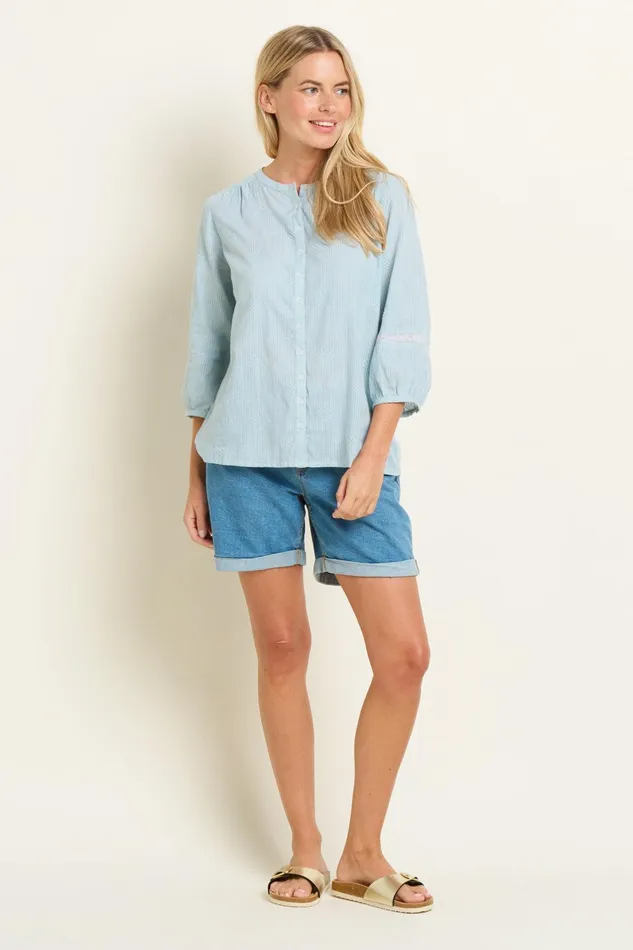Women Brakeburn Shirts Blue Fan Blouse
