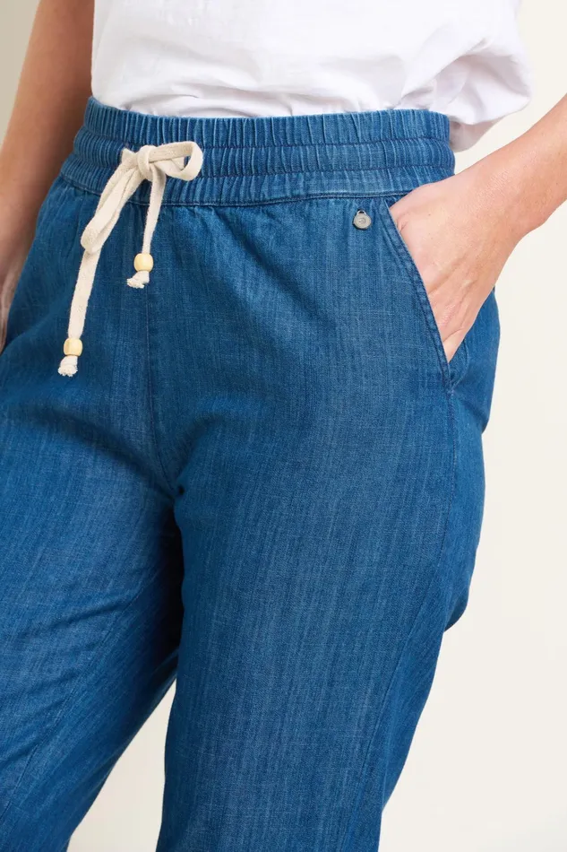 Women Brakeburn Trousers Skirts and Shorts Blue Chambray Beach Pant