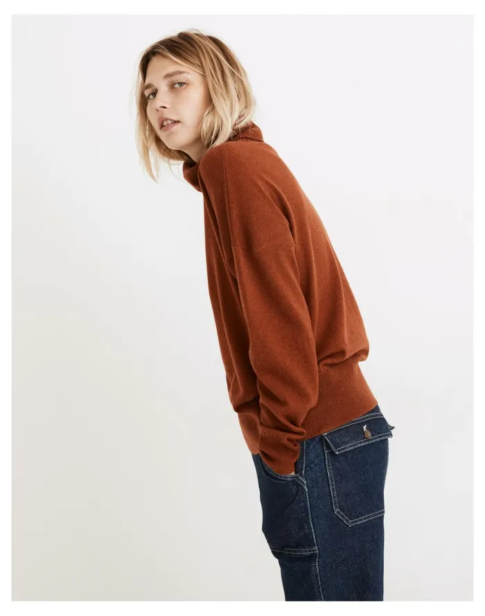 Women Brookhaven Turtleneck Sweater Heather Auburn Madewell Sweaters