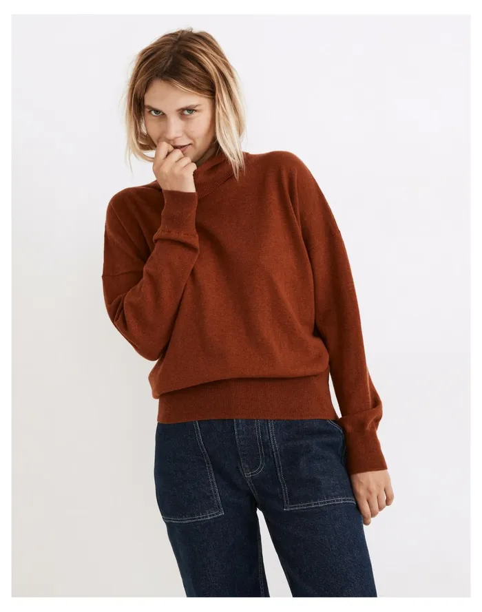 Women Brookhaven Turtleneck Sweater Heather Auburn Madewell Sweaters Women Brookhaven Turtleneck Sweater Heather Auburn Madewell Sweaters