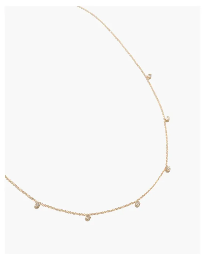 Women BYCHARI 7 DIAMOND NECKLACE Gold Madewell Fine Jewelry