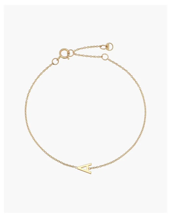 Women BYCHARI INITIAL BRACELET Letter A Madewell 14K GoldPlated