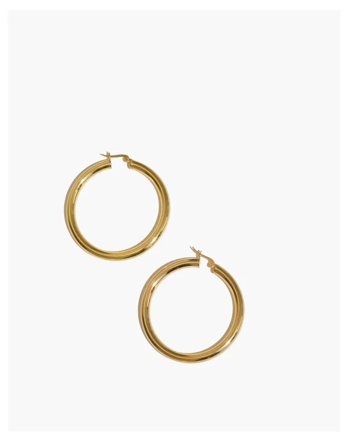 Women BYCHARI SADE L HOOP EARRINGS Gold Madewell Earrings Women BYCHARI SADE L HOOP EARRINGS Gold Madewell Earrings