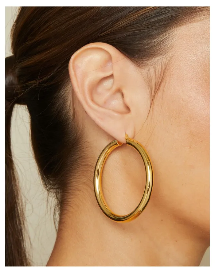 Women BYCHARI SADE L HOOP EARRINGS Gold Madewell Earrings Women BYCHARI SADE L HOOP EARRINGS Gold Madewell Earrings
