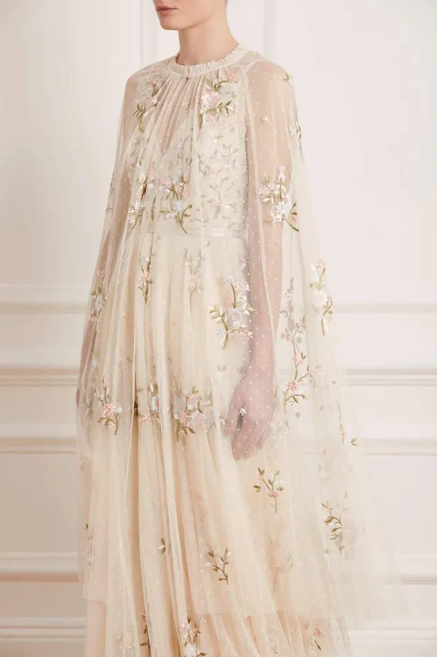 Women Capes Needle and Thread Petunia Midaxi Cape Champagne